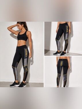 PINK Victoria’s Secret Ultimate U.S. Army Leggings Small Mesh Colorblock